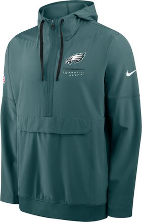 Nike Philadelphia Eagles Sideline Anorak Nike Mens NFL 1/2-Zip Hooded Jacket in Green | 03AT141N86-EKU