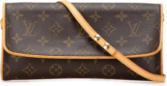 Louis Vuitton Borsa a tracolla Pochette Twin GM con monogramma 2000 - Marrone