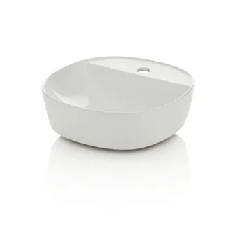 Aquadesign Lavabo sobre encimera blanco en cer&aacute;mica