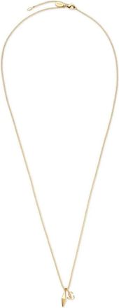 Jimmy Choo London Gold Metal Diamond Jc Pendant Necklace Accessories