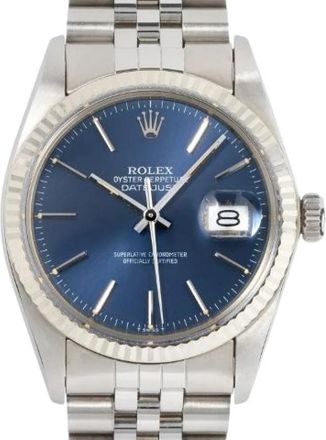 Rolex Pre-owned Oyster Perpetual Datejust 36 Ref. 16014 - Dames - Vintage Horloges - Blauw - ONE Size - Vintage