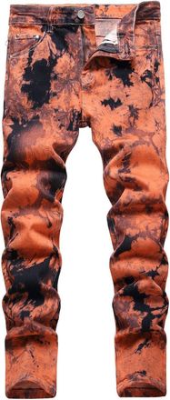 Generic Mens Slim Fit Stretch Jeans Ripped Skinny for Men, Distressed Destroyed Straight Leg Fashion Comfort Flex Waist Jeans, Teenager Casual Classic Fit Den