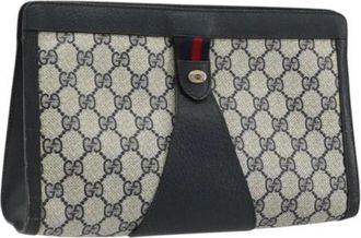 Gucci Pre-owned Vintage Clutch - Dames - Vintage Clutch - Blauw - ONE Size - Leer - Vintage