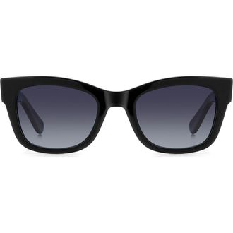 Kate Spade New York aimee 50mm gradient cat eye sunglasses in Black Glitter /Dark Grey Sf at Nordstrom Rack