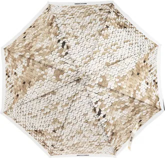 Moschino Parasol With Print, Unisex, Beige