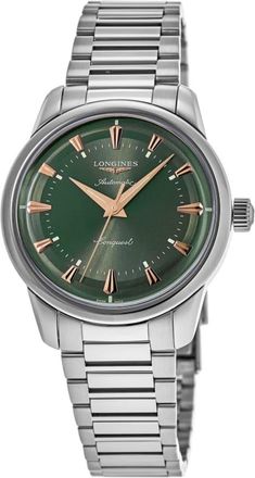 Longines Conquest Heritage Automatic Green Dial Stainless Steel Mens Watch L1.649.4.02.6