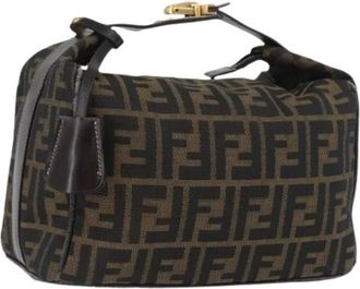 Fendi Pre-owned Handbags, female, Brown, Size: ONE SIZE Pre-owned Vintage Zucca Canvas Hand Bag