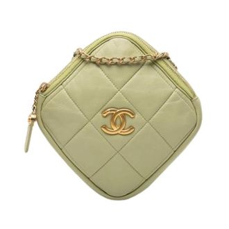 Chanel Pre-owned Vintage Mini Crossbody Tas - Dames - Pre-owned - Groen - Maat: ONE Size Leer