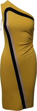 Escada One-Shoulder Bodycon Dress in Yellow Viscose