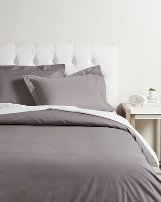 Superior Solid 300 Thread Count Cotton Percale Duvet Cover Set