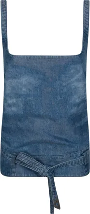 Diesel Classic Blue Square Neck Denim Top