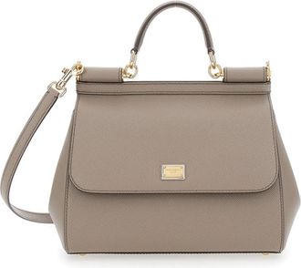 Dolce & Gabbana Taupe Sicily Large Satchel
