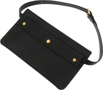 Burberry Black Leather Fanny Pack Pouch (Pre-Owned)