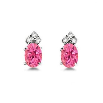 Allurez Oval Stud Earrings 14k in Pink Tourmaline at Nordstrom