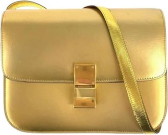 Celine Pre-owned Cross Body Bags, female, Yellow, Size: ONE SIZE Pre-owned Leather Shoulder Bag Pochette