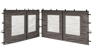 Quick-Star Quick-star - 2 Seitenteile Aus Polyester Mit Klarsicht Fenster 300/400x195cm F&uuml;r Pavillon 3x4m Seitenwand Anthrazit Ral 7012 Wasserdicht