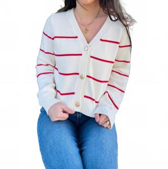 Michael Stars Tracey Buttondown Cardigan In Ivory/lacquer