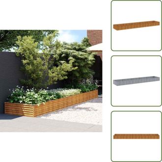 vidaXL The Living Store Fioriera Rialzata da Giardino 482x100x36 cm in Acciaio Corten - Fioriera rialzata