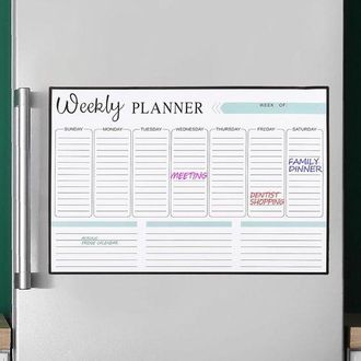OEM Pizarra Magn&eacute;tica Dom&eacute;stica De 16,9 X 11,8 Pulgadas, Calendario De Pizarra Blanca Para Planificaci&oacute;n Diaria, Semanal Y Mensual, Color Blanco