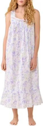 Eileen West Floral Sleeveless Ballet Nightgown in Botanical Print at Nordstrom, Size X-Small
