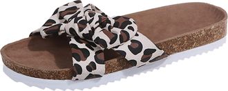 Generic Women Flat Sandals Soft Bow Adorned Sandals Fashion Beach Sandal Casual Soft Sandal Lightweight Home Shoes Comfortable Walking Shoes Wide Slip On Shoe