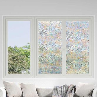 vidaXL Vidaxl - L&aacute;minas De Ventana Esmerilada Pel&iacute;culas 5 Uds Pvc Estampado Arco Iris 3d