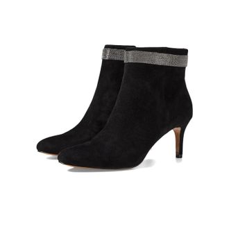 Pelle Moda Womens Pelle Moda Yori Bootie M Black Suede Pointed Toe Stiletto Heel HTAT156