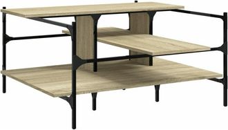 vidaXL Coffee Table Sonoma Oak 100x100x48.5 cm Engineered Wood Vidaxl