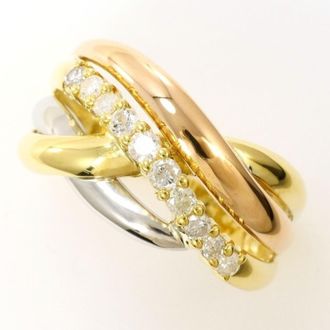 C&A Pink Gold Yellow Gold Platinum 900 Band Ring (Pre-Owned)