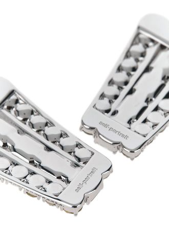 Self Portrait Multi-Crystal Earrings - Silver