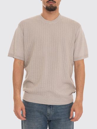 HUGO BOSS Maglione girocollo in misto lino a coste
