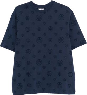 Casablanca Logo Pattern T-Shirt - Heren - T-shirts - Blauw - S - Katoen - Tops