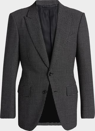 Tom Ford Men & apos;s Wool Jacquard Polka Dot Sport Coat