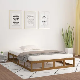 vidaXL Estructura De Cama De Madera Maciza Marr&oacute;n Miel 150x200 Cm Vidaxl