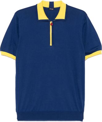 Kiton Polo con bordo a contrasto - Blu