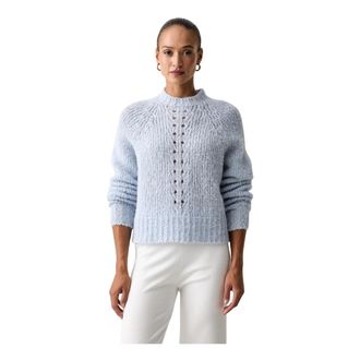 Twinset Relaxed Ronde Hals Trui - Dames - Ronde hals truien - Blauw - XS - Wol - Truien & Vesten