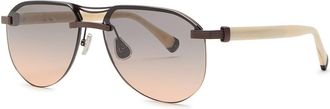 Brunello Cucinelli Aviator-style Sunglasses - Brown - One Size