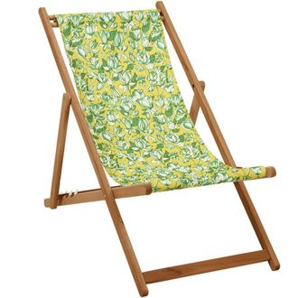 Vent de Boh&egrave;me Silla plegable de eucalipto con estampado floral amarillo
