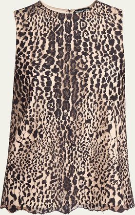 Tom Ford Leopard Lace Sleeveless Top