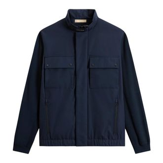 Woolrich Light Jackets, male, Blue, Size: XL Two Layers Hybrid Jacket
