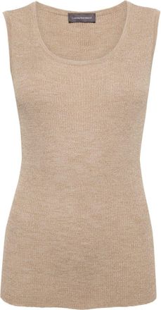 Lorena Antoniazzi sleeveless ribbed-knit top - women - Viscose/Polyamide/Metal - 44 - Gold