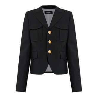 Dsquared2 Blazers, female, Black, Size: 3XS Wool Blazer