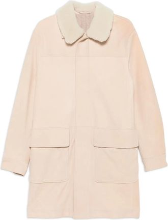 Eleventy Parka met lammy kraag - Beige