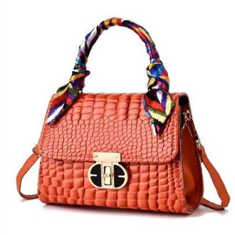 MVM Womens Crocodile Pattern Shoulder Bag - Cool Bags for Teenage Girls & Women - Faux Leather Handbag with Sequins - Gift for Women, Girlfriend & Teens E