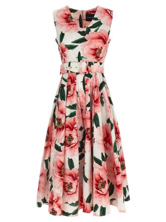 Samantha Sung Multicolor Cotton Midi Womens Dress