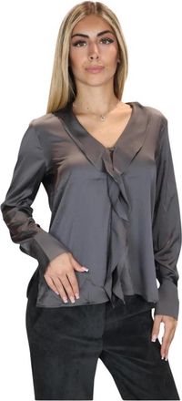 Emme Di Marella Emmaggravi Blouse - Dames - Blouses - Grijs - M - Polyester - Overhemden