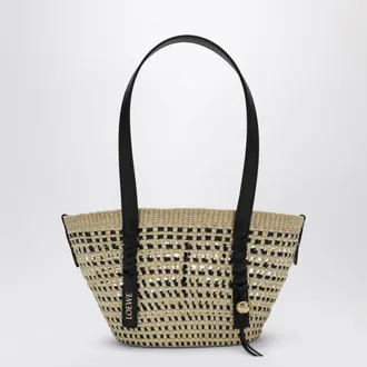 Loewe Small Iraca palm and leather Braid basket bag