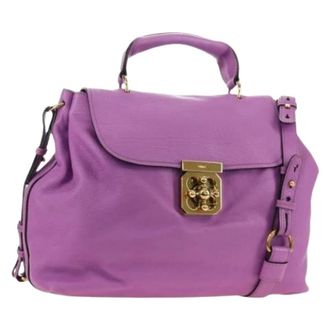 Chlo&eacute; Pre-owned Hand Bag - Dames - Pre-owned - Paars - Maat: ONE Size Leer