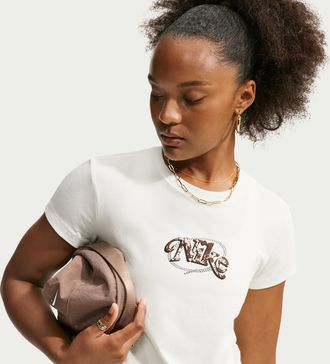 Nike Womens Nike Sportswear Chill Knit Slim Cropped T-Shirt in White | IZ3885-133