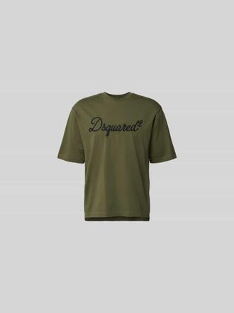 Dsquared2 Loose Fit T-Shirt aus reiner Baumwolle in Oliv, Gr&ouml;&szlig;e XL